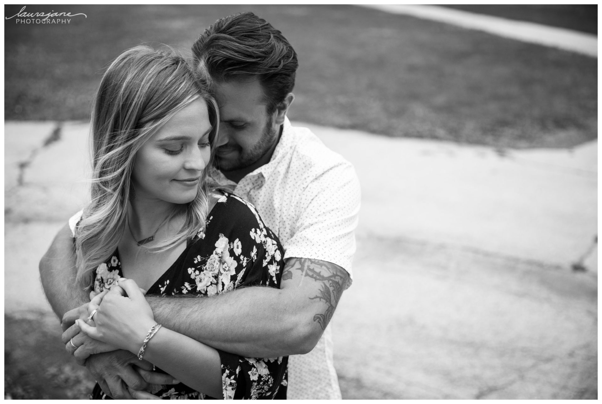 Couple portraits at Cathedral Square in Milwaukee WI 