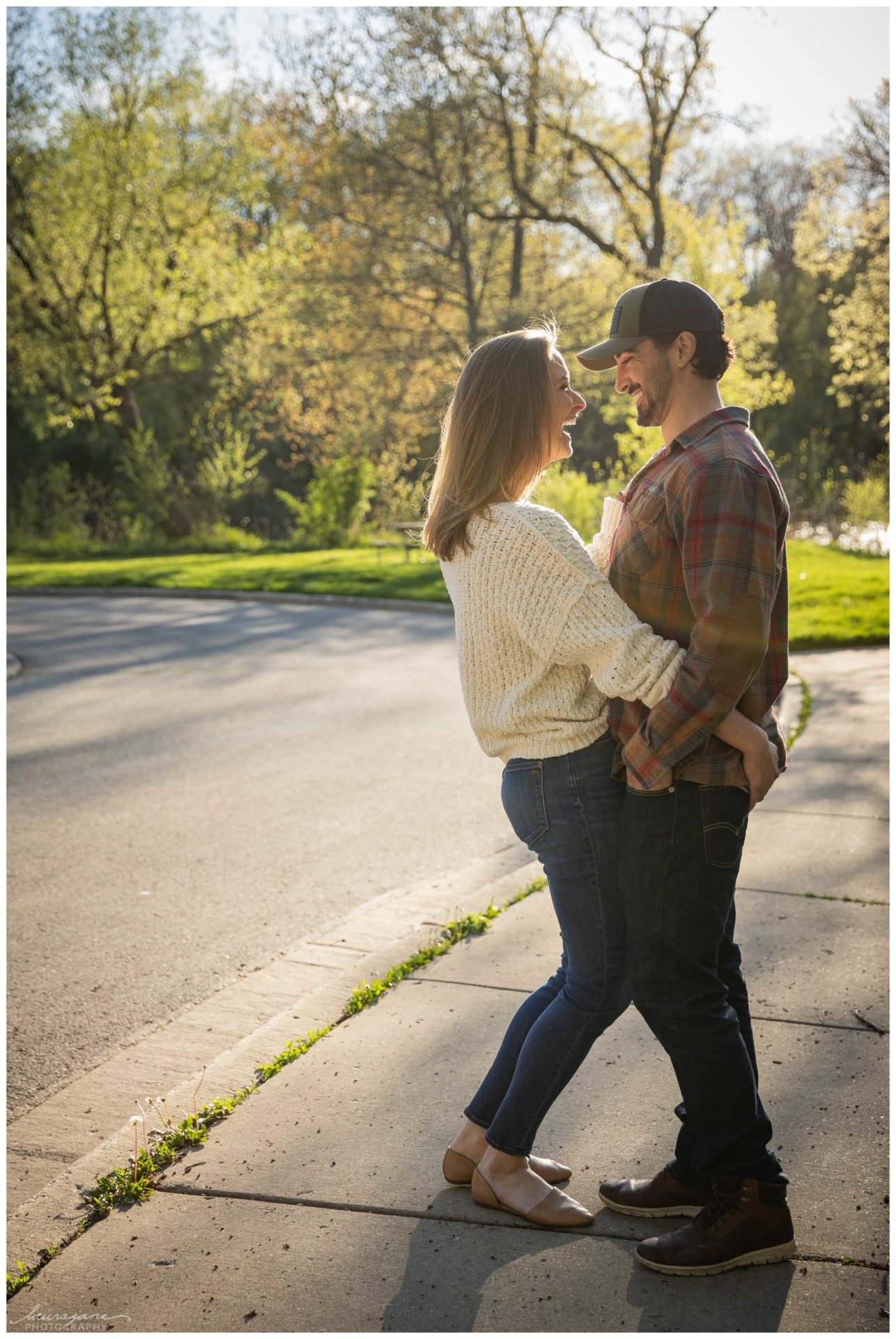 Candid Engagement Photos at Hubbard Park