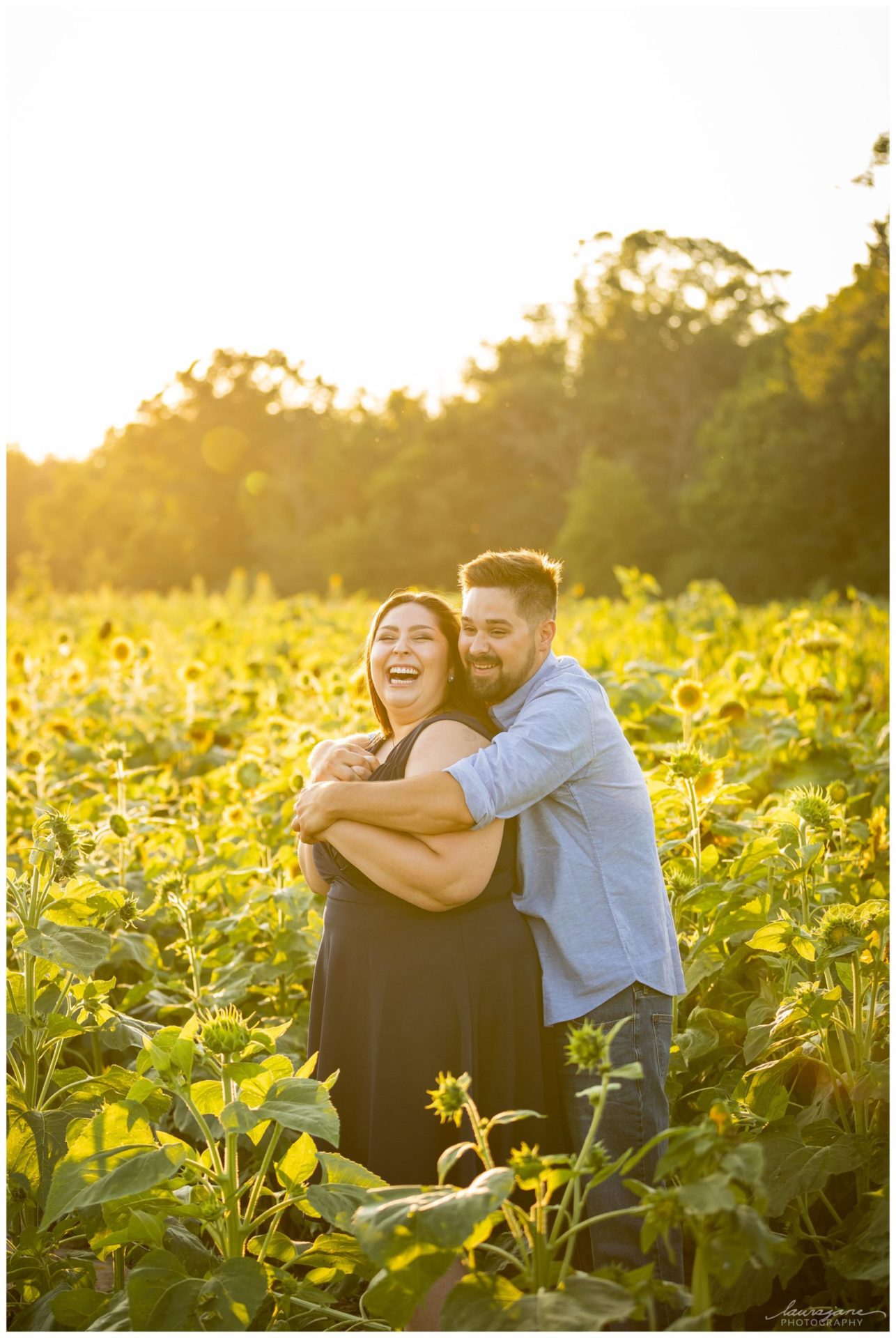 Sunny Engagement Photos at the Lannon Sunflower Farm