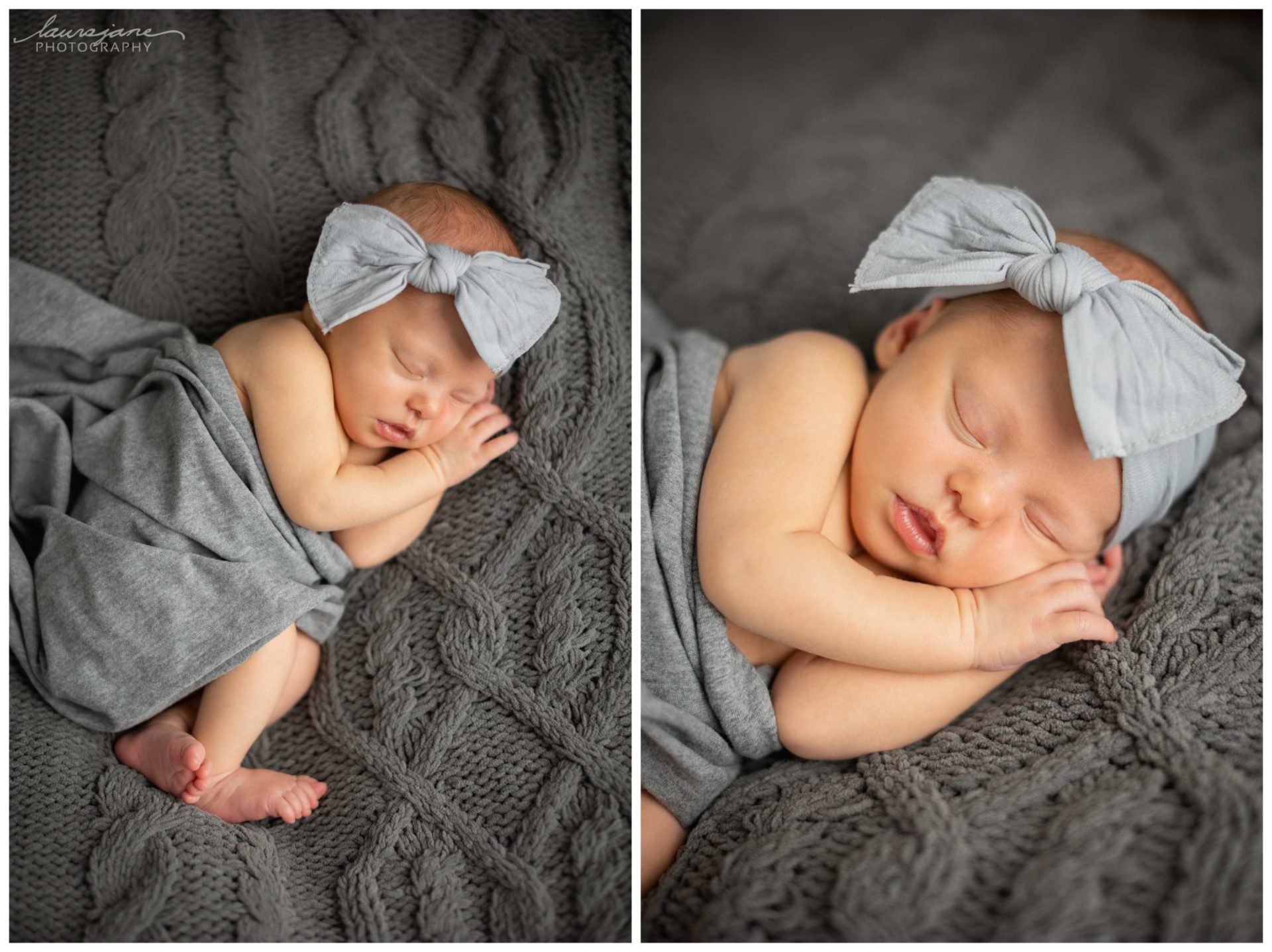 Baby Girl Newborn Portraits Grey
