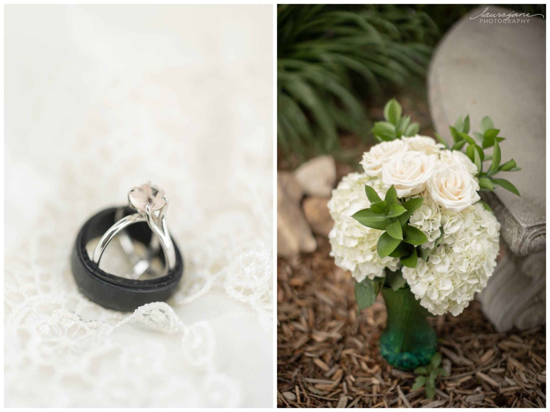 Simple Wedding Bouquet White w Greenery