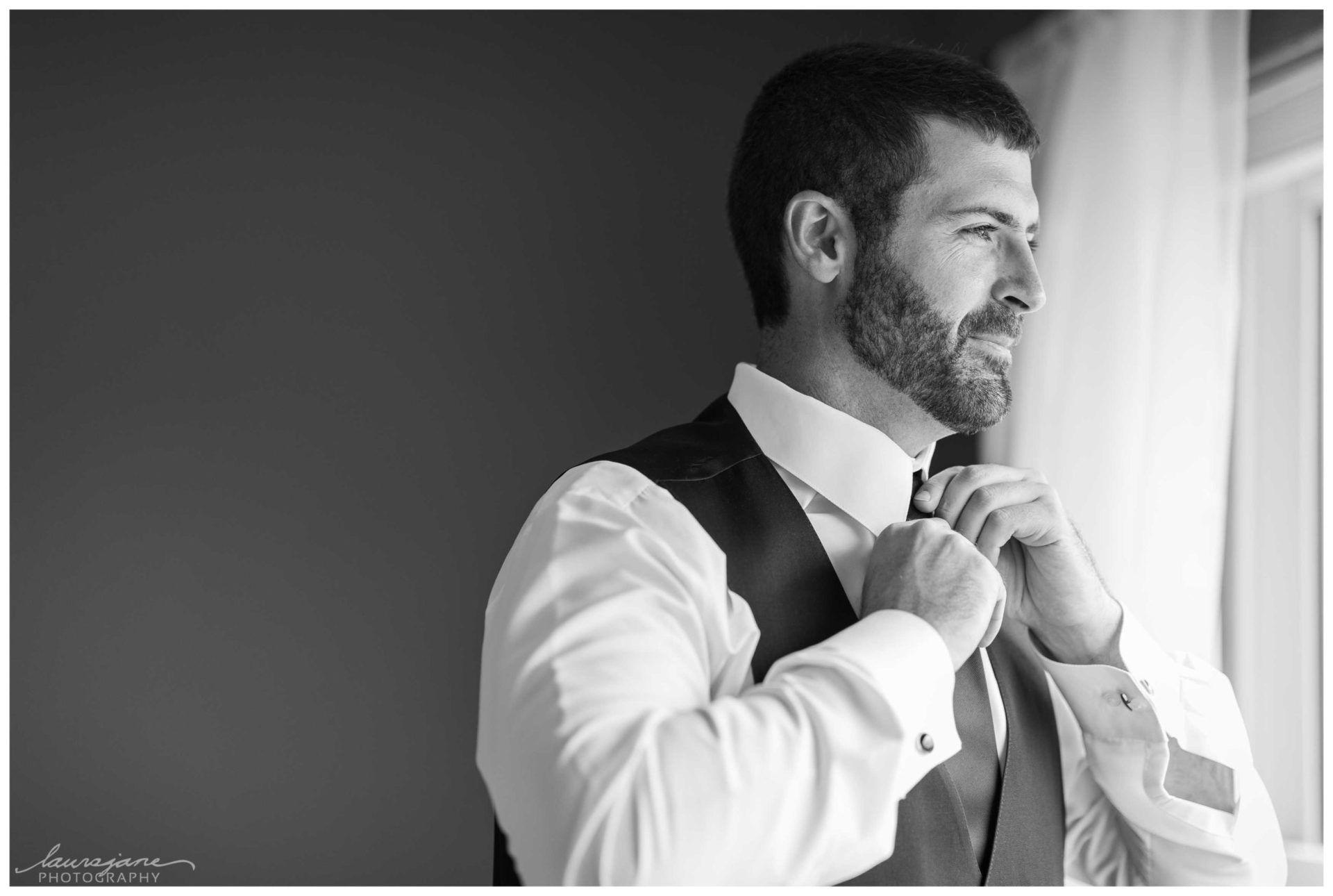 Portrait of Groom at Wisconsin Wedding