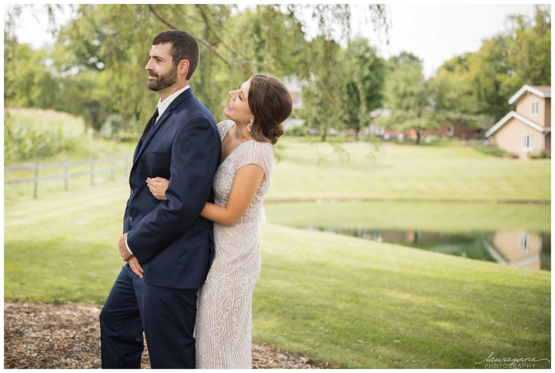 Example of First Look at Wisconsin Wedding