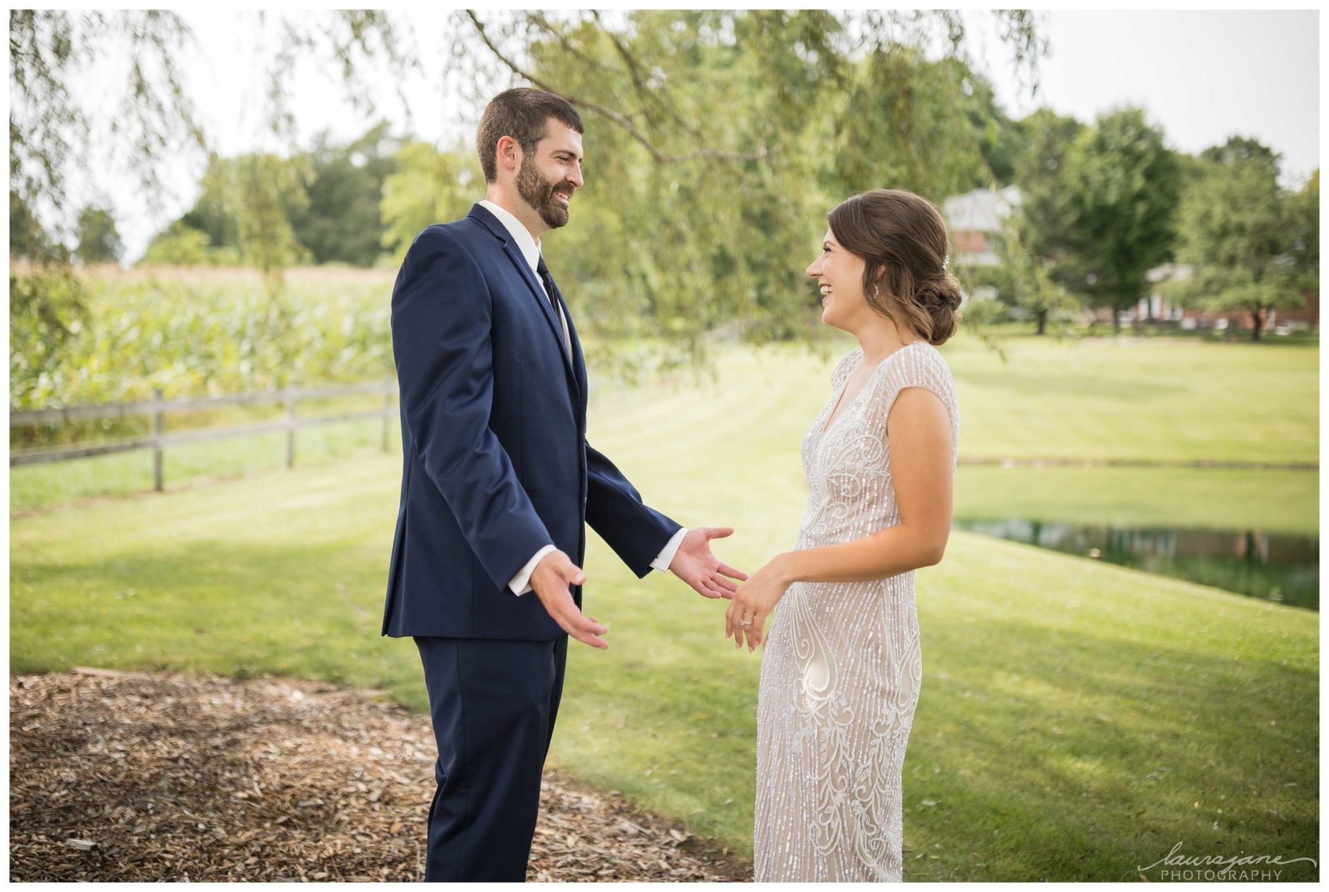 First Look at Wisconsin Wedding