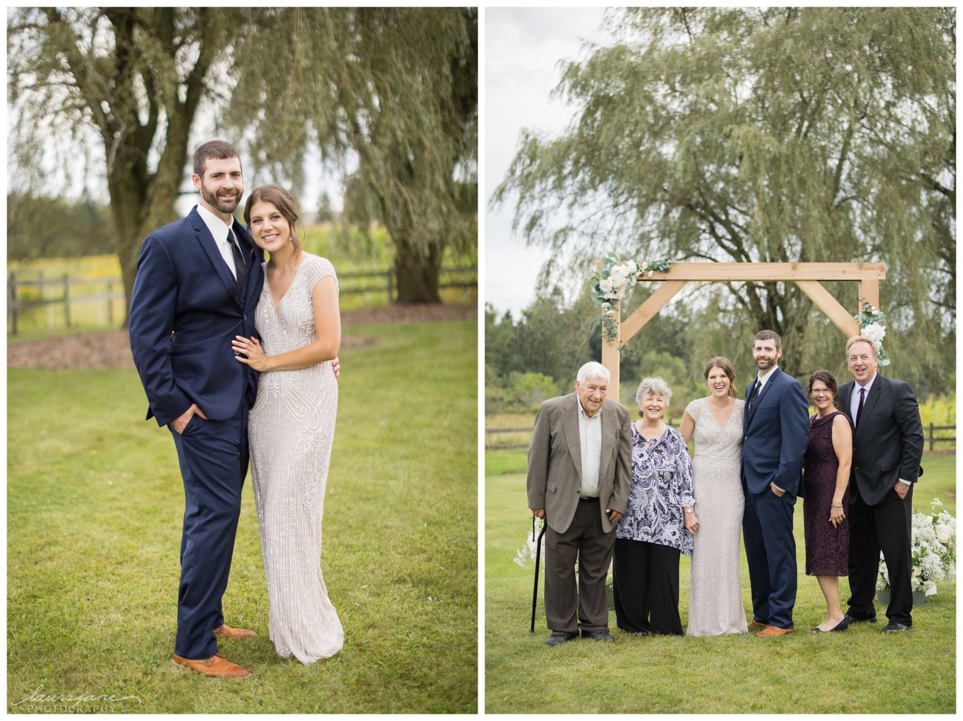 Extended Family Portraits at Wisconsin Wedding