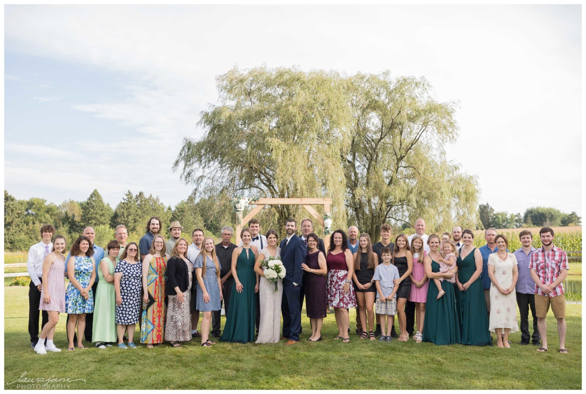 Extended Family Portraits at Wisconsin Wedding