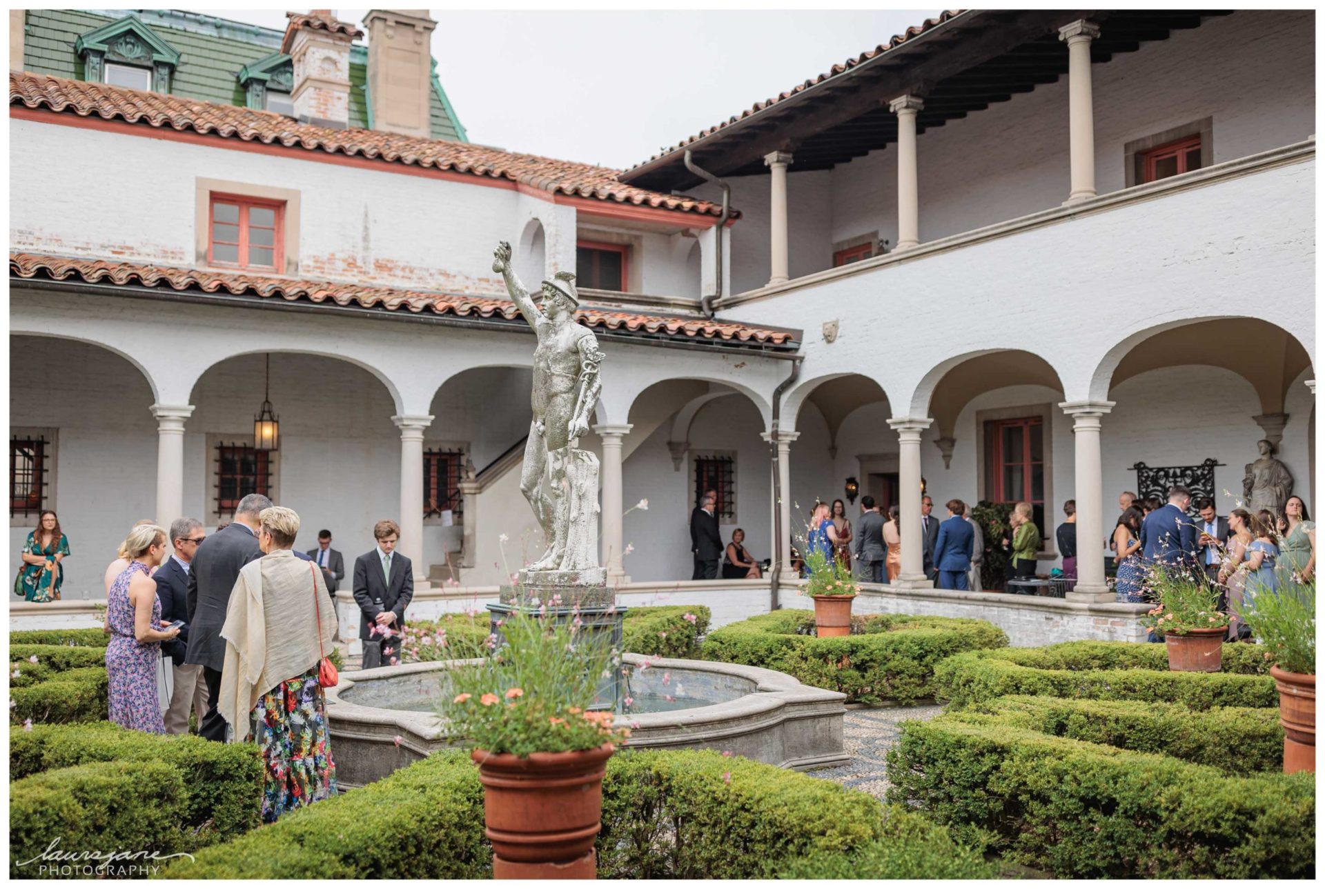 Courtyard of Villa Terrace Wedding